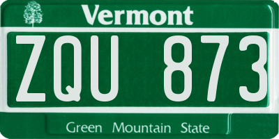 VT license plate ZQU873