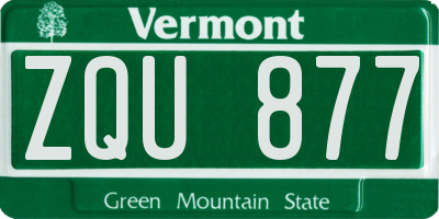VT license plate ZQU877