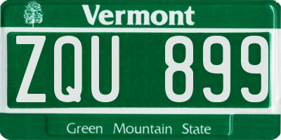 VT license plate ZQU899