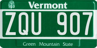 VT license plate ZQU907