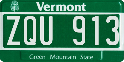 VT license plate ZQU913