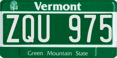 VT license plate ZQU975