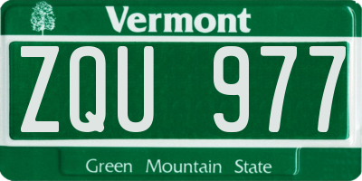 VT license plate ZQU977
