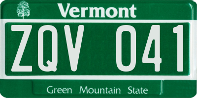 VT license plate ZQV041