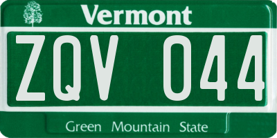 VT license plate ZQV044