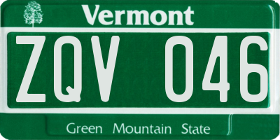 VT license plate ZQV046