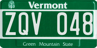 VT license plate ZQV048