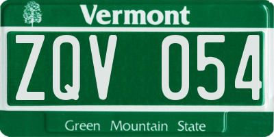 VT license plate ZQV054