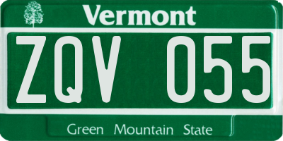 VT license plate ZQV055