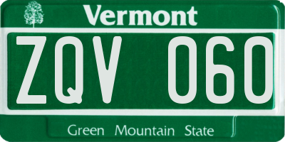 VT license plate ZQV060