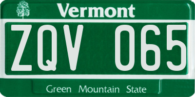 VT license plate ZQV065
