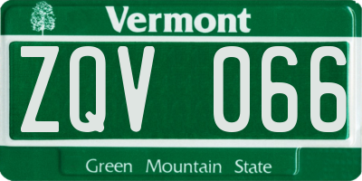 VT license plate ZQV066