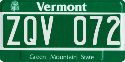 VT license plate ZQV072