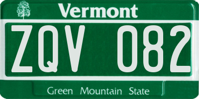 VT license plate ZQV082