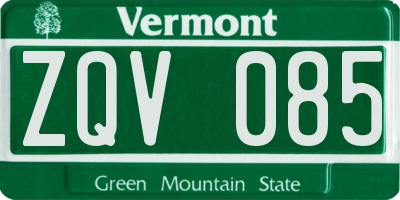 VT license plate ZQV085