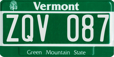 VT license plate ZQV087