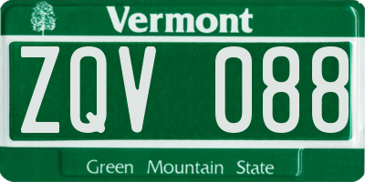 VT license plate ZQV088