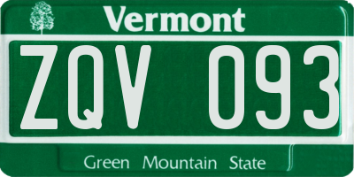 VT license plate ZQV093