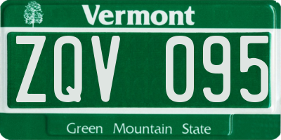 VT license plate ZQV095