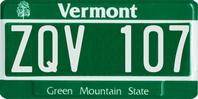 VT license plate ZQV107