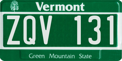 VT license plate ZQV131