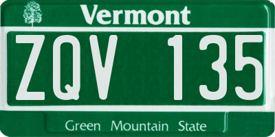 VT license plate ZQV135