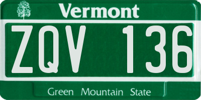 VT license plate ZQV136