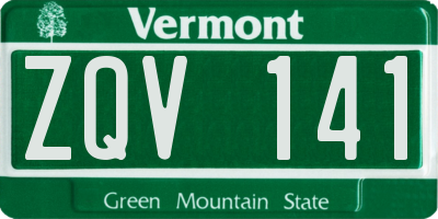 VT license plate ZQV141