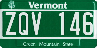 VT license plate ZQV146