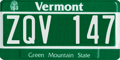 VT license plate ZQV147