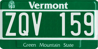 VT license plate ZQV159