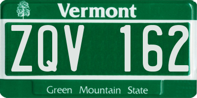 VT license plate ZQV162