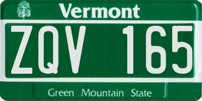 VT license plate ZQV165