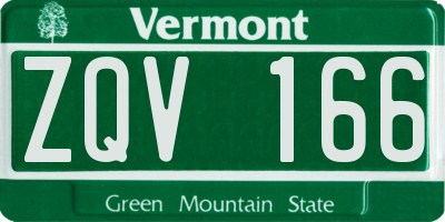 VT license plate ZQV166