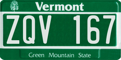 VT license plate ZQV167