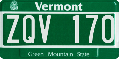 VT license plate ZQV170