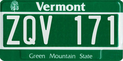 VT license plate ZQV171