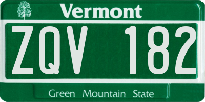 VT license plate ZQV182