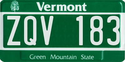 VT license plate ZQV183