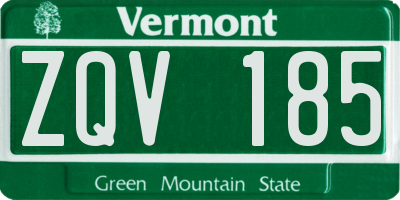 VT license plate ZQV185