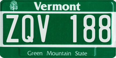 VT license plate ZQV188