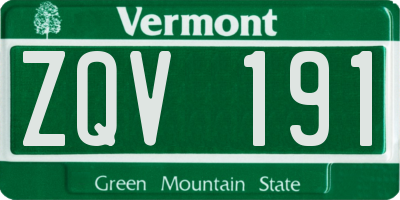 VT license plate ZQV191