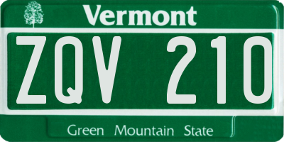 VT license plate ZQV210