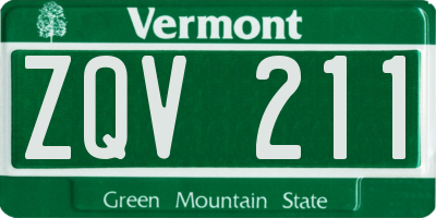 VT license plate ZQV211