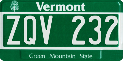 VT license plate ZQV232