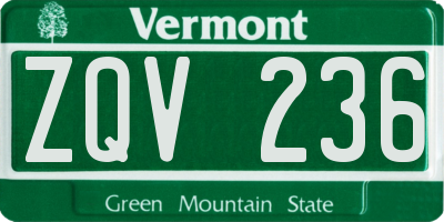 VT license plate ZQV236