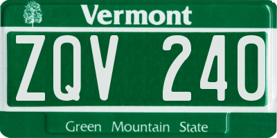 VT license plate ZQV240