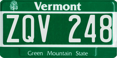 VT license plate ZQV248