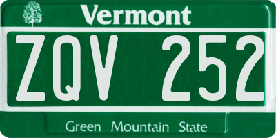 VT license plate ZQV252