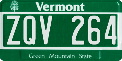 VT license plate ZQV264